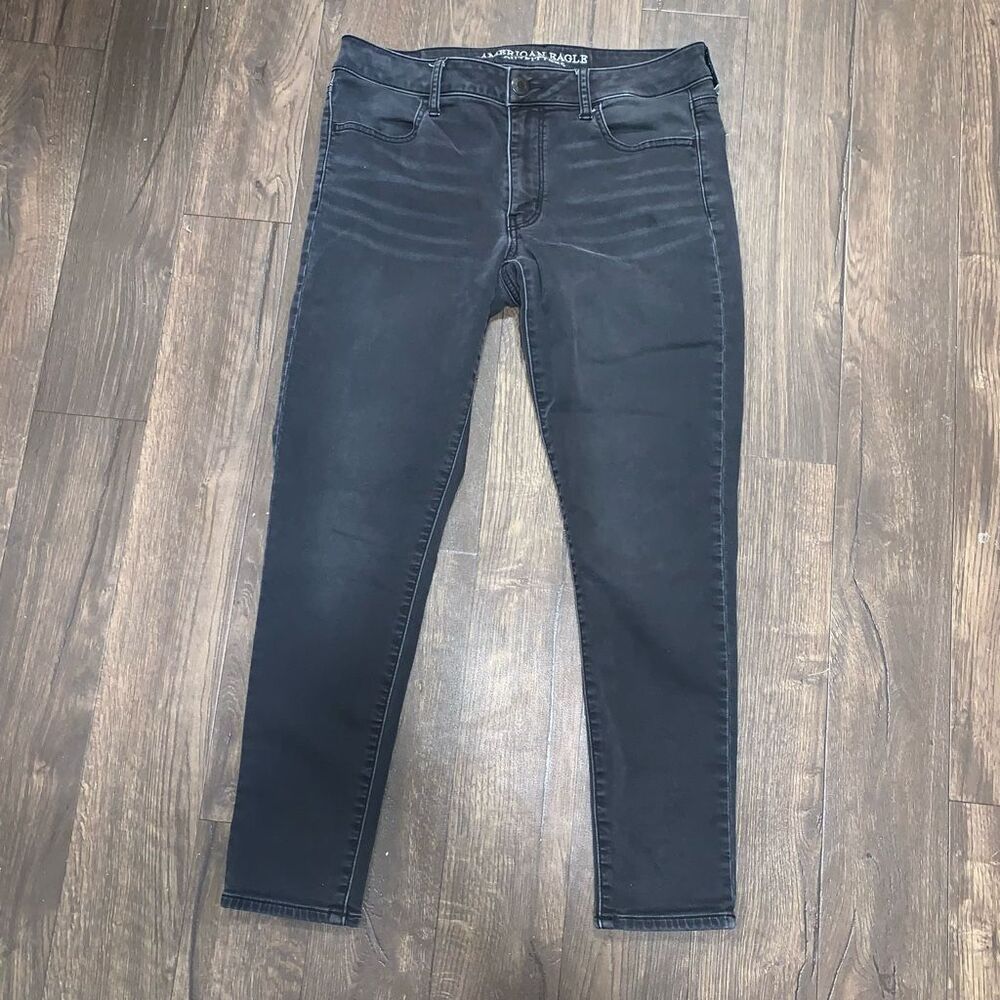 American Eagle washed black 12 short normcore jeggings